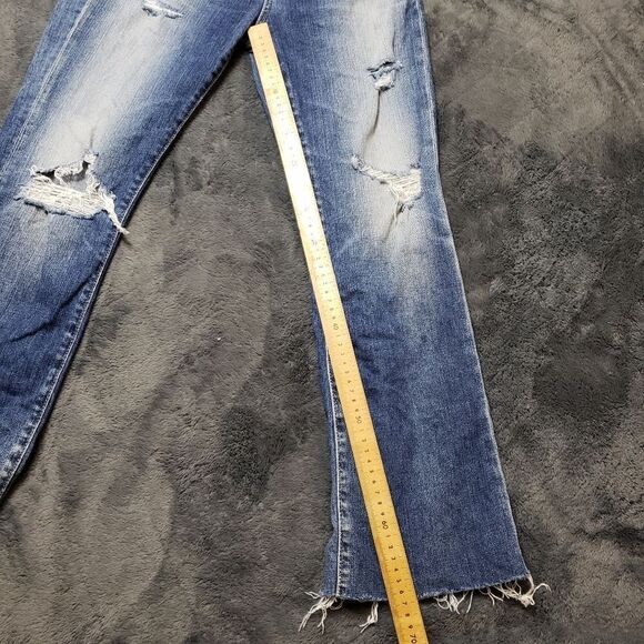 AG ADRIANO GOLDSCHMIED JODI CROP HIGH RISE SLIM FLARE RAW HEM JEANS 26R AG-ED - Picture 8 of 13